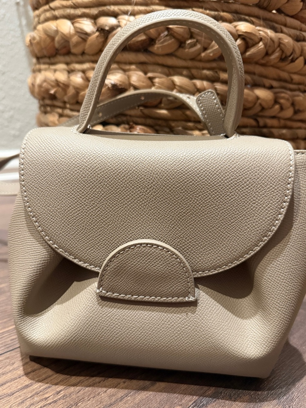 Classic Small Top-Handle Women’s Bag in Beige